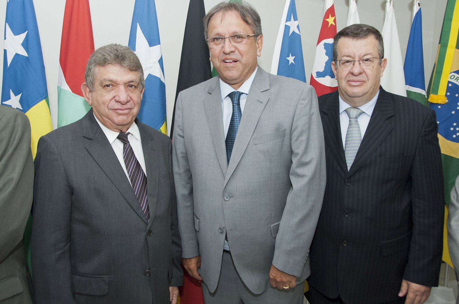Clenan Pereira, governador Marcelo Miranda e presidente da Conaprev, Benedito Brunca