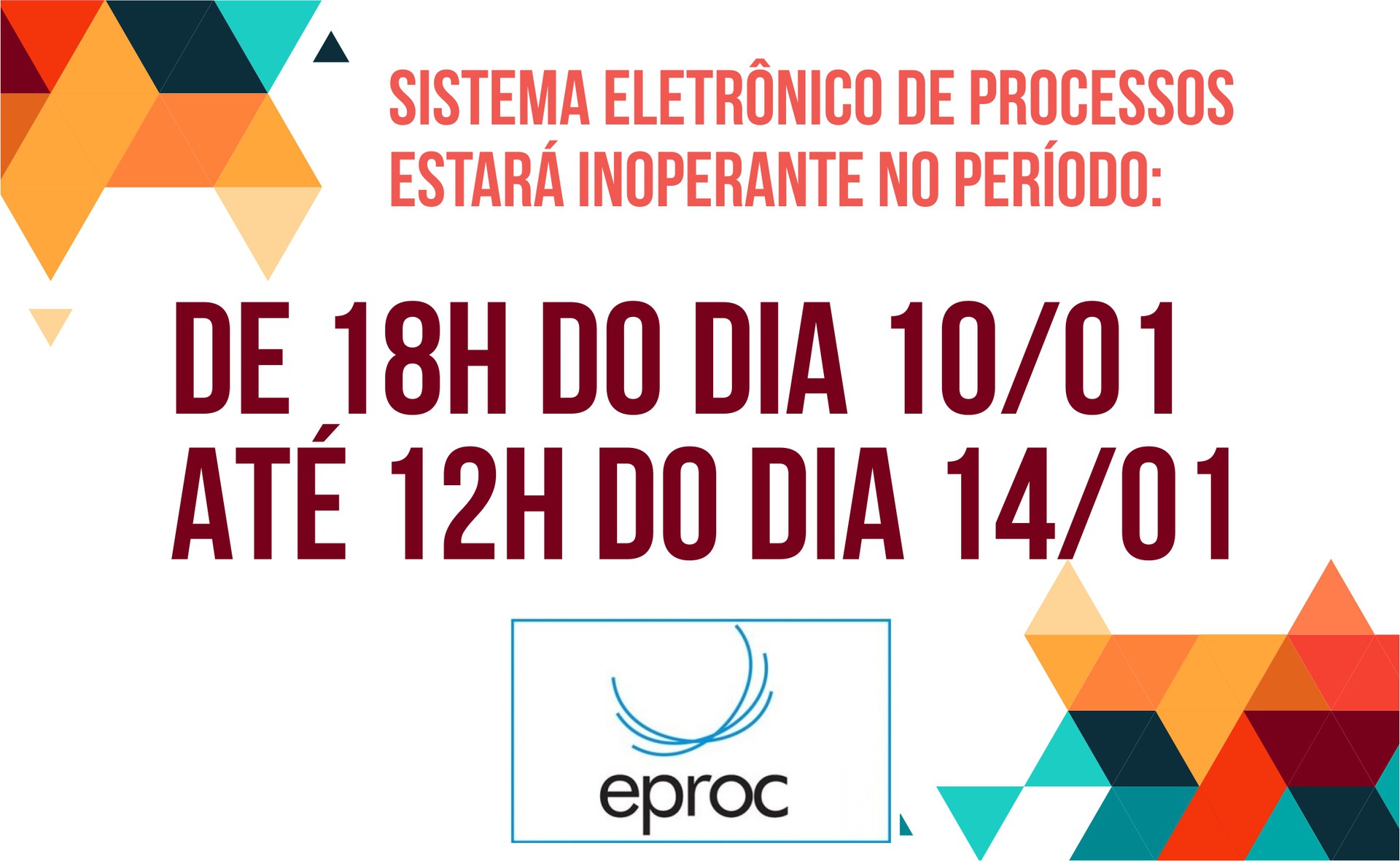 Sistema e-Proc fora do ar