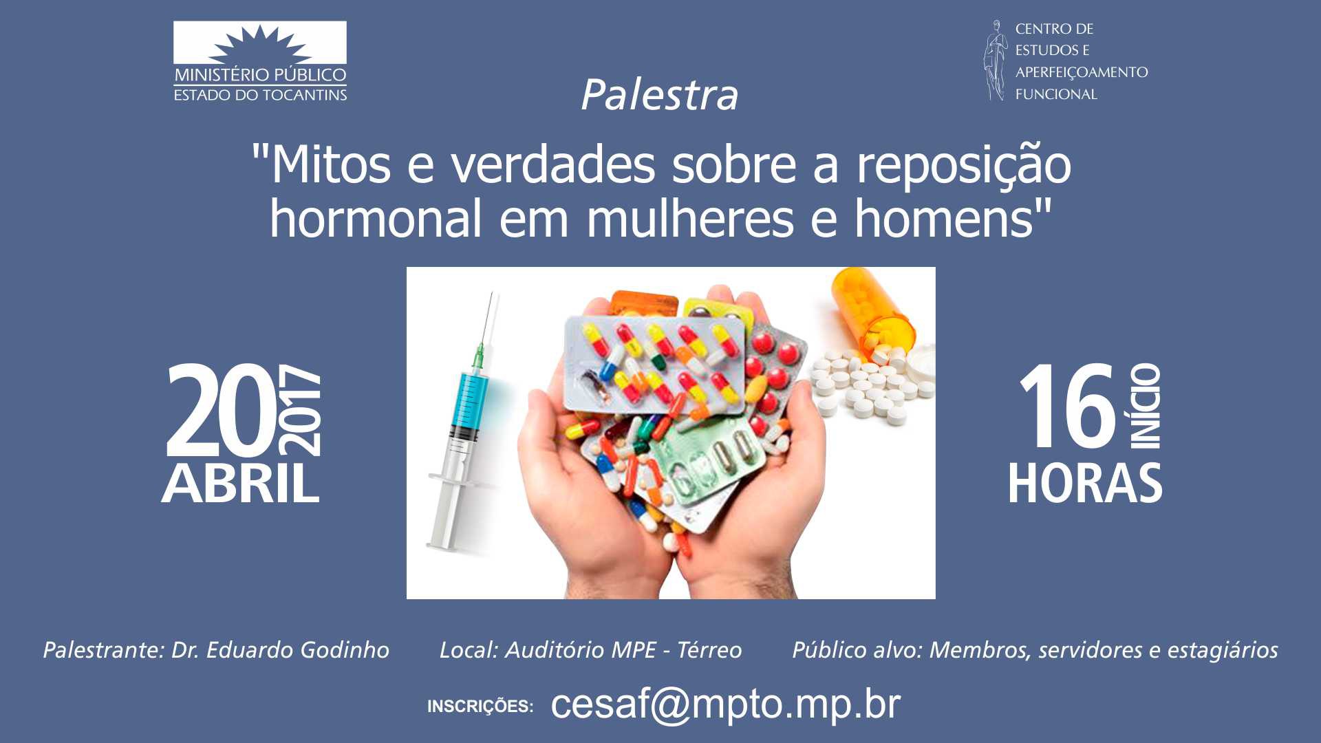 Evento ocorrerá dia 20 e será voltado para mulheres e homens