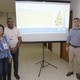 A presidente do Cedca/TO, Julane Marise Gomes da Silva; o presidente do CMDCA de Palmas, Amilson Rodrigues; e o promotor de Justiça Sidney Fiori Júnior, após a apuração total dos votos