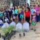 A soltura dos filhotes de peixes foi feita pelos estudantes da rede municipal de ensino