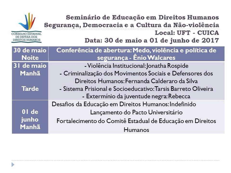 Seminário Estadual de Educação em Direitos Humanos