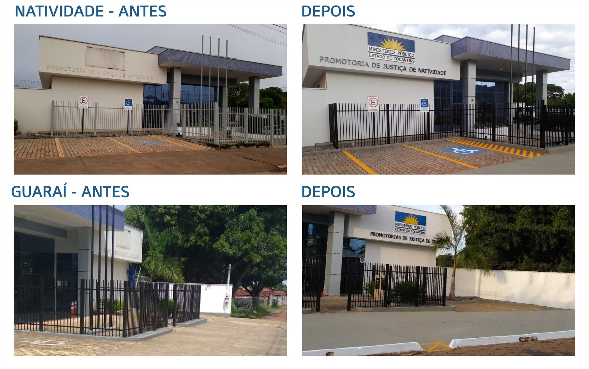 Receberam reparos as promotorias de Justiça de Natividade e Guaraí