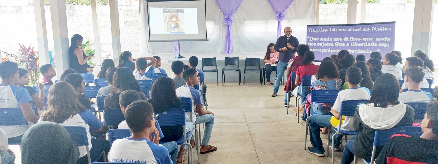 Registro da palestra, conduzida pelo promotor de Justiça Caleb Melo Filho