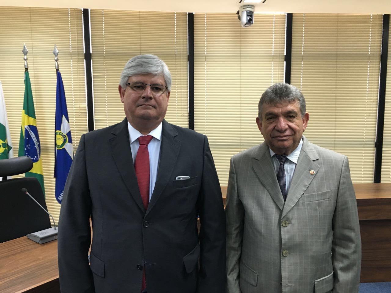 O Procurador-Geral da República, Rodrigo Janot, ao lado de Clenan Renaut (PJG)