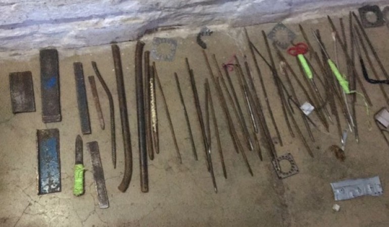 Armas artesanais encontradas na CPP