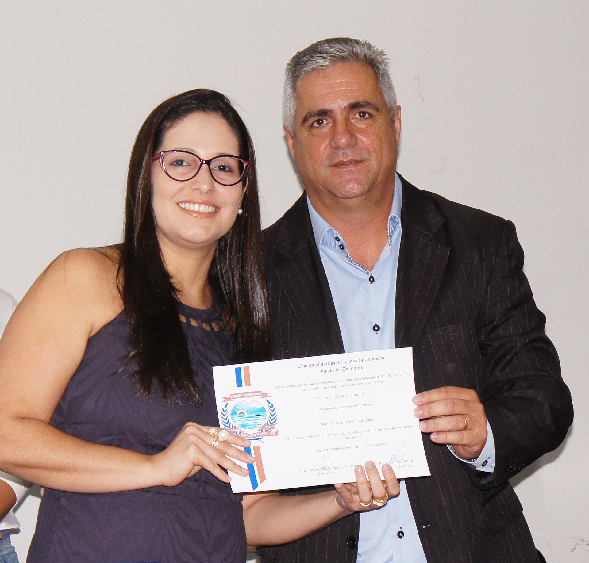 A Promotora recebeu o título de cidadã lagoense