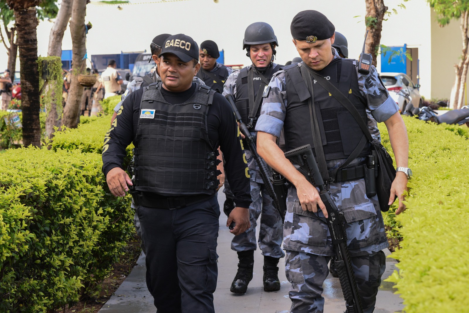 Polícia Militar colaborou com ação do Gaeco  (Foto: Marcelo de Deus)