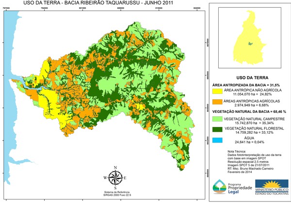 Mapa de uso do solo de Palmas 