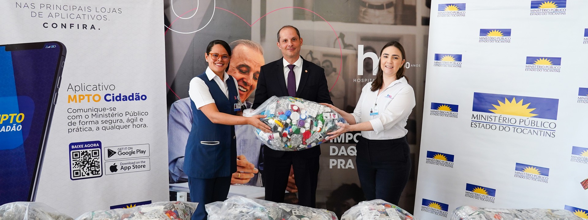 MPTO entrega quase 200kg de materiais recicláveis ao Hospital de Amor de Palmas