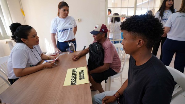 Atendimento realizado durante a abertura do evento