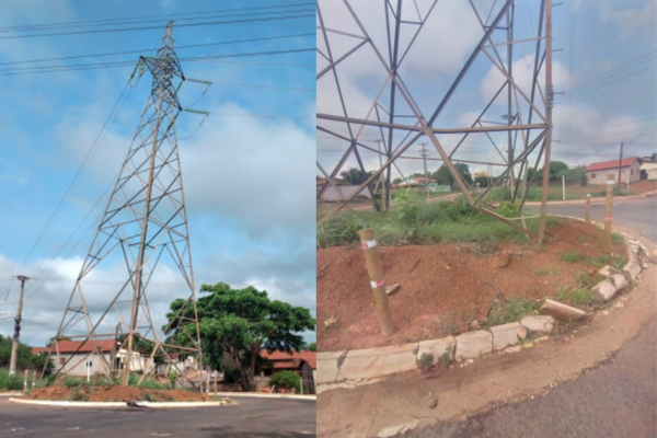 Torre fica no meio de uma rotatória