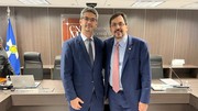 Procurador-geral de Justiça, Luciano Casaroti, e o novo membro do CNMP, Jayme de Oliveira Neto