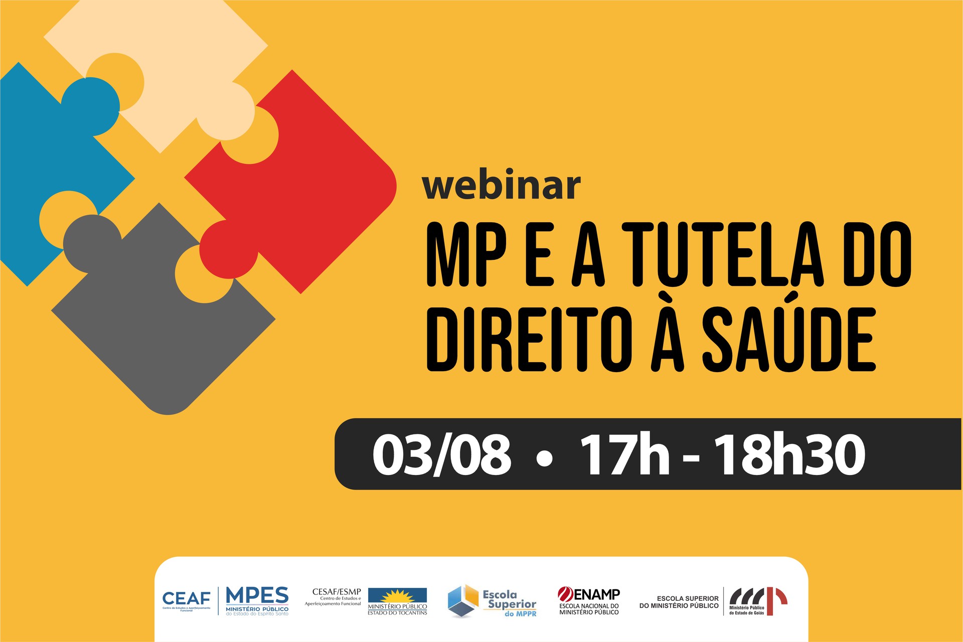 O Webinar ocorrerá no dia 3 de agosto de 2021, das 17h às 18h30.