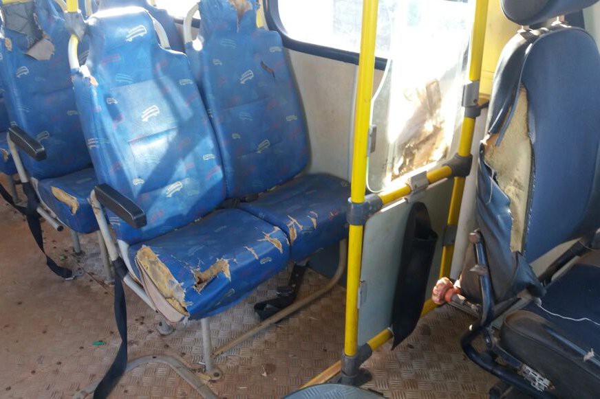 Mais um registro dos estofamentos danificados