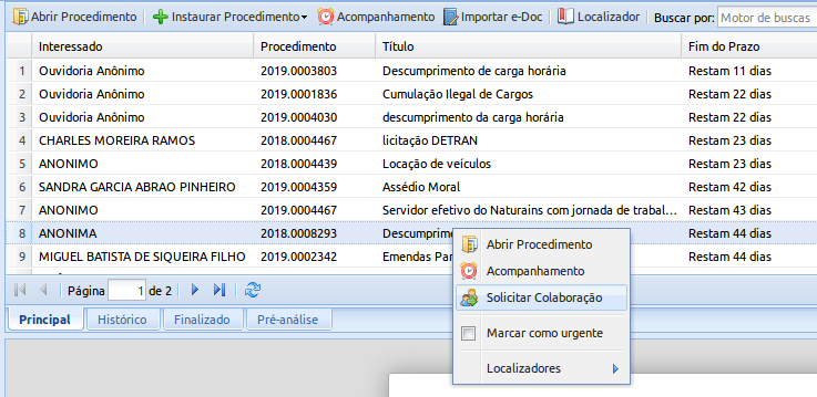 Sistema e-Ext é de uso interno do MPTO