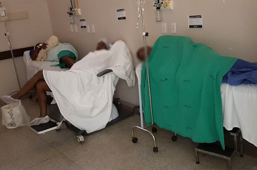 As vistorias encontraram pacientes cirúrgicos se recuperando em sala improvisada no HGP