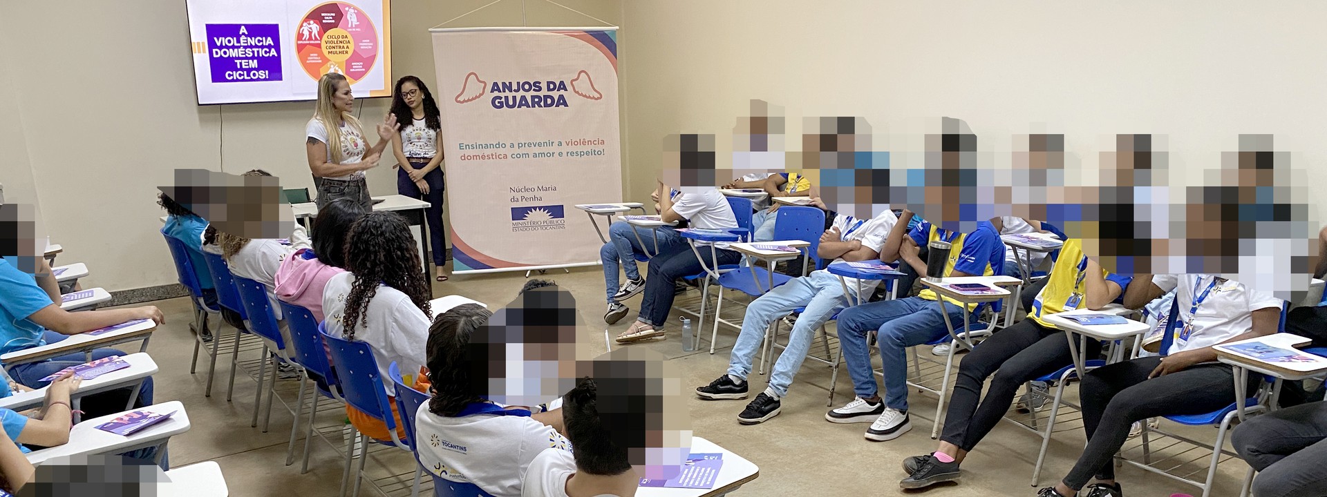 Por meio do Anjos da Guarda, Ministério Público do Tocantins busca conscientizar estudantes em iniciativas do Agosto Lilás
