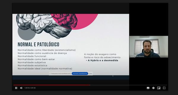 Durante o curso, o psicólogo Lucas Ponte Bonfim abordou a complexidade da saúde mental