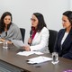 A promotora eleitoral e as pesquisadoras do Observatório Nacional da Mulher na Política