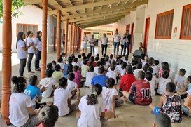 Durante a visita, o promotor conheceu a estrutura, que atende cerca de 175 crianças e adolescentes em situação de vulnerabilidade