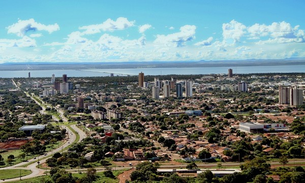 Vista aérea da zona urbana de Palmas