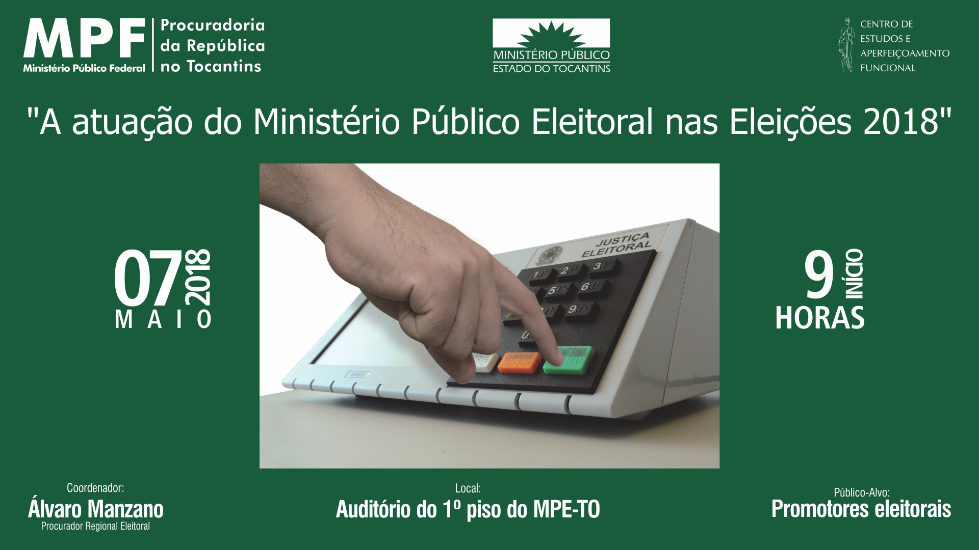 O treinamento é uma parceria do Ministério Público Estadual (MPE), por meio do Centro de Estudos e Aperfeiçoamento Funcional (Cesaf), com o Ministério Público Federal (MPF)