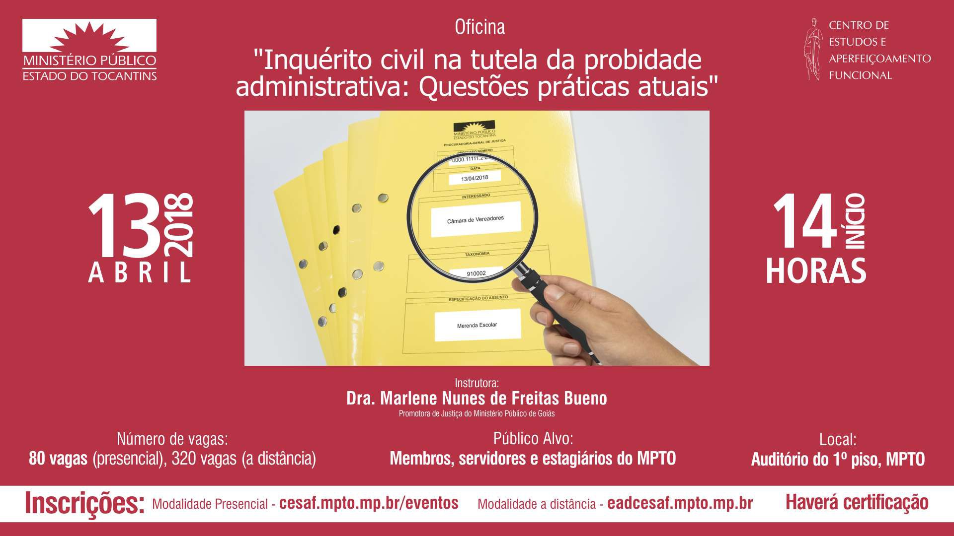 As inscrições acontecem de 01 a 12 de abril