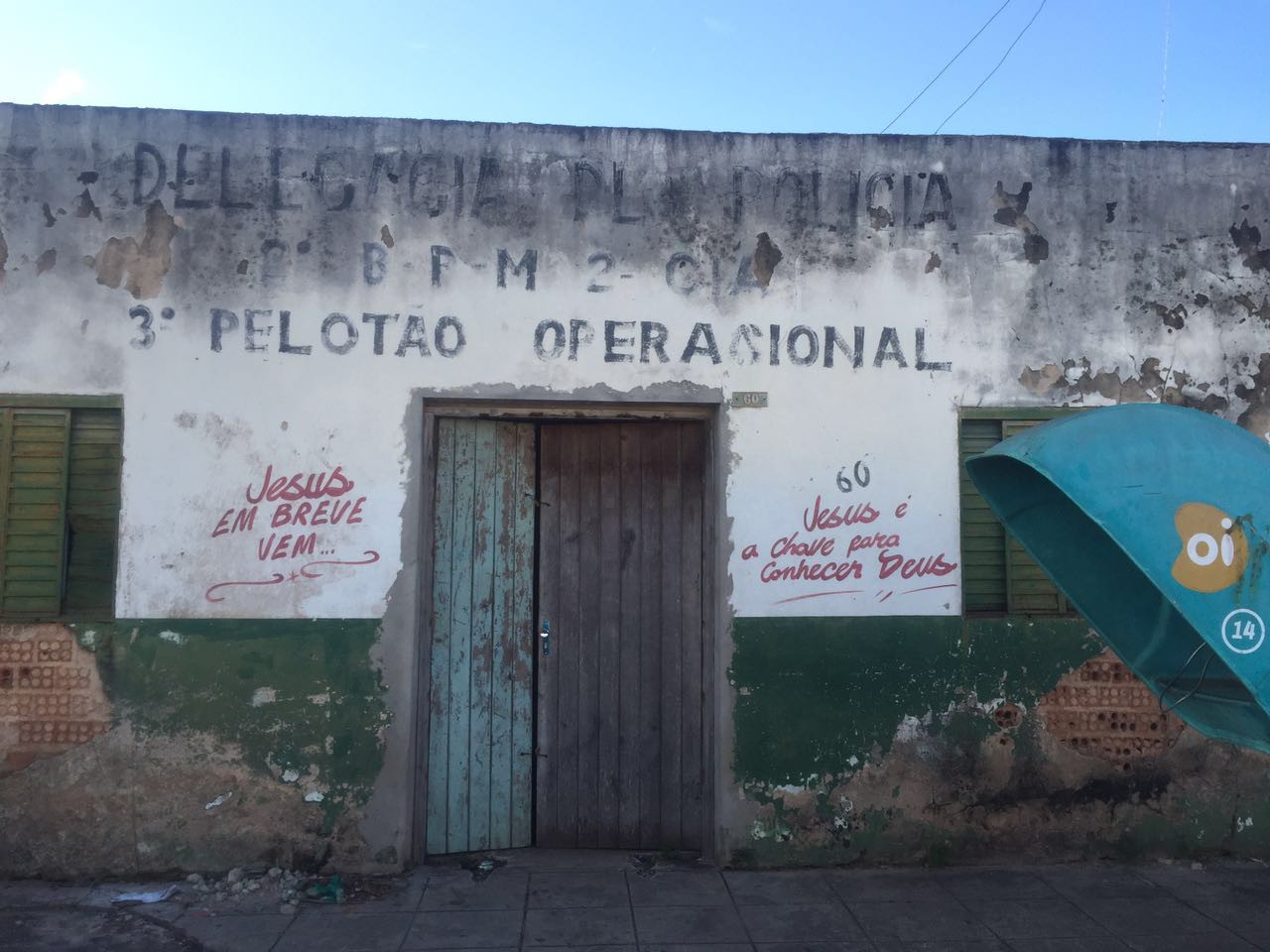 Fachada da delegacia de Aragominas