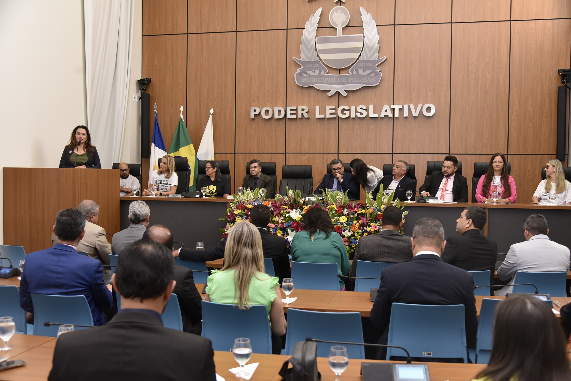 A promotora de Justiça Araína Cesárea também participou da sessão solene da Câmara Municipal de Palmas (CMP).