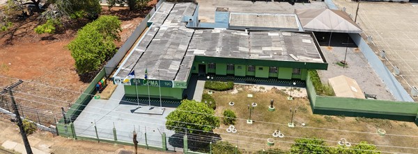 Vista aérea do Batalhão de Polícia Militar Ambiental