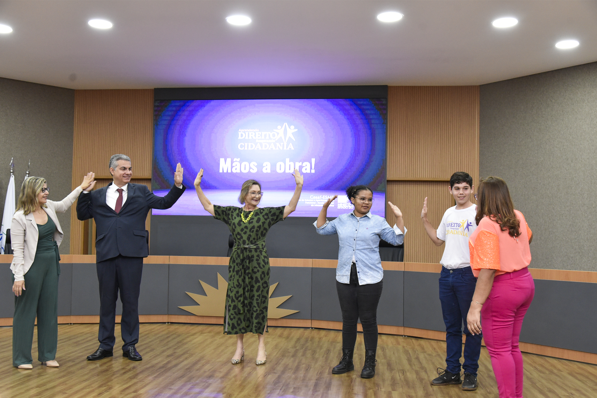 Momento de interação, após a palestra