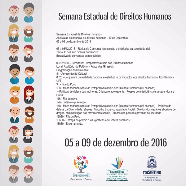 Semana Estadual dos Direitos Humanos  - Temática: Perspectivas atuais dos Direitos Humanos