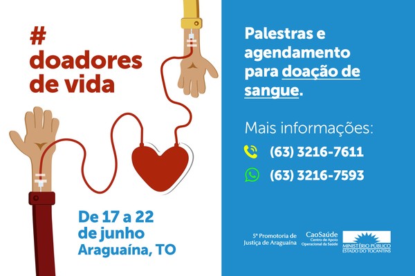 Campanha Doadores de Vida visa regularizar estoque do banco de sangue de Araguaína