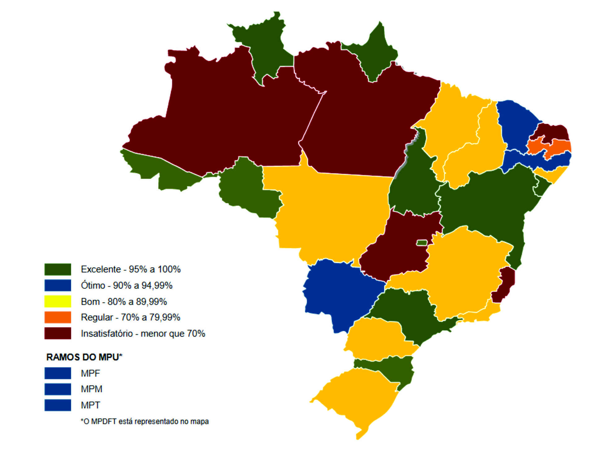 O MP Tocantins atendeu entre 95% e 100% dos quesitos analisados pelo CNMP