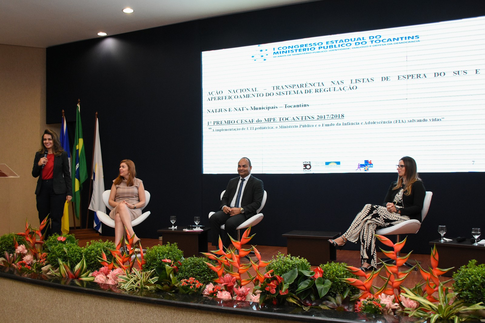 A palestra da Promotora de Justiça do Tocantins Araína Cesária D’Alessandro, que enfocou “O MPTO nas demandas de saúde: perspectivas de atuação”