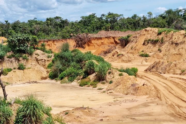 Imagem da área degradada, captada durante inspeção realizada pelo MPTO