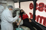Ação tem objetivo de coletar sangue e incentivar pessoas a se tornarem doadoras regulares