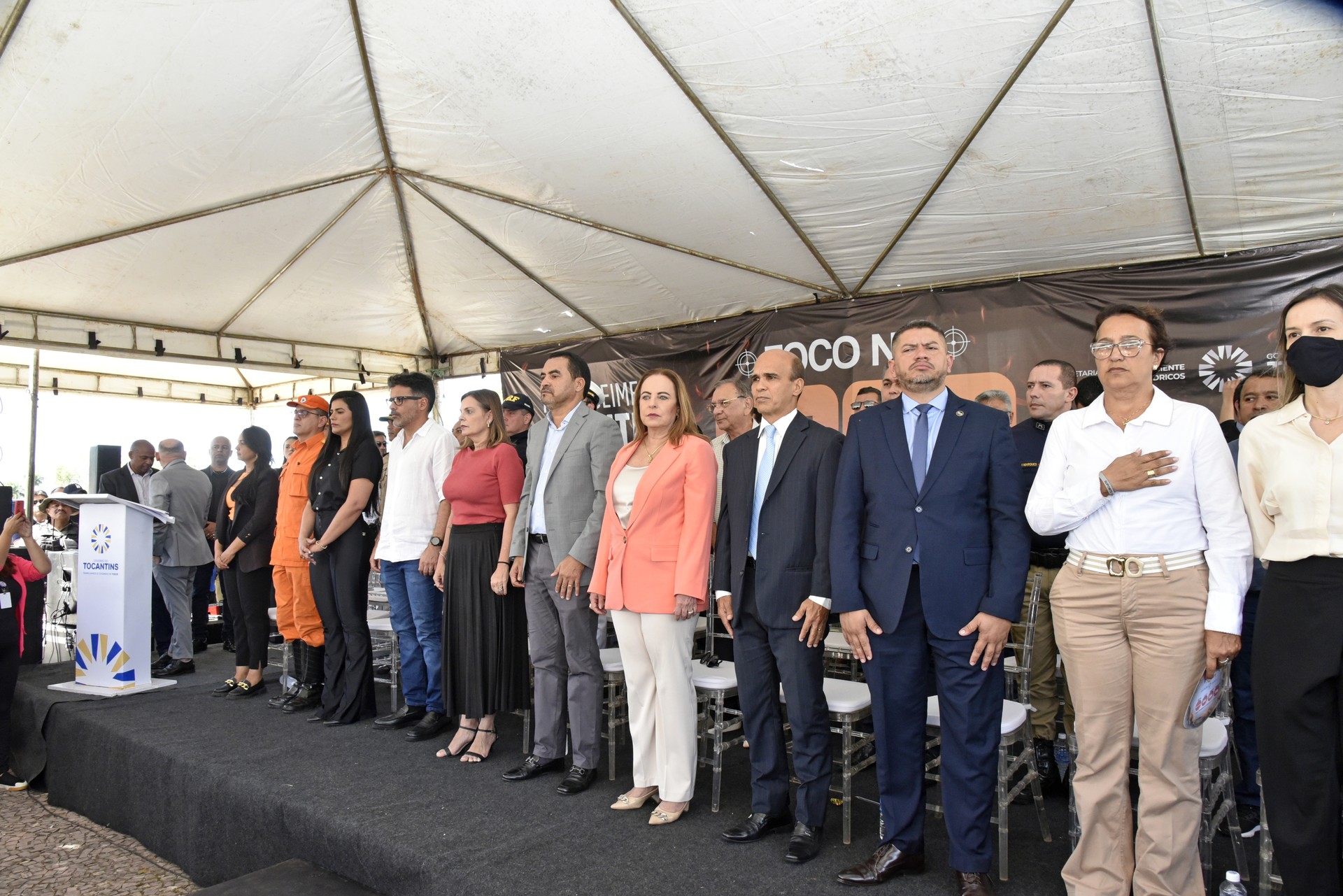 Autoridades presentes no lançamento da 4ª edição do projeto “Foco no Fogo”