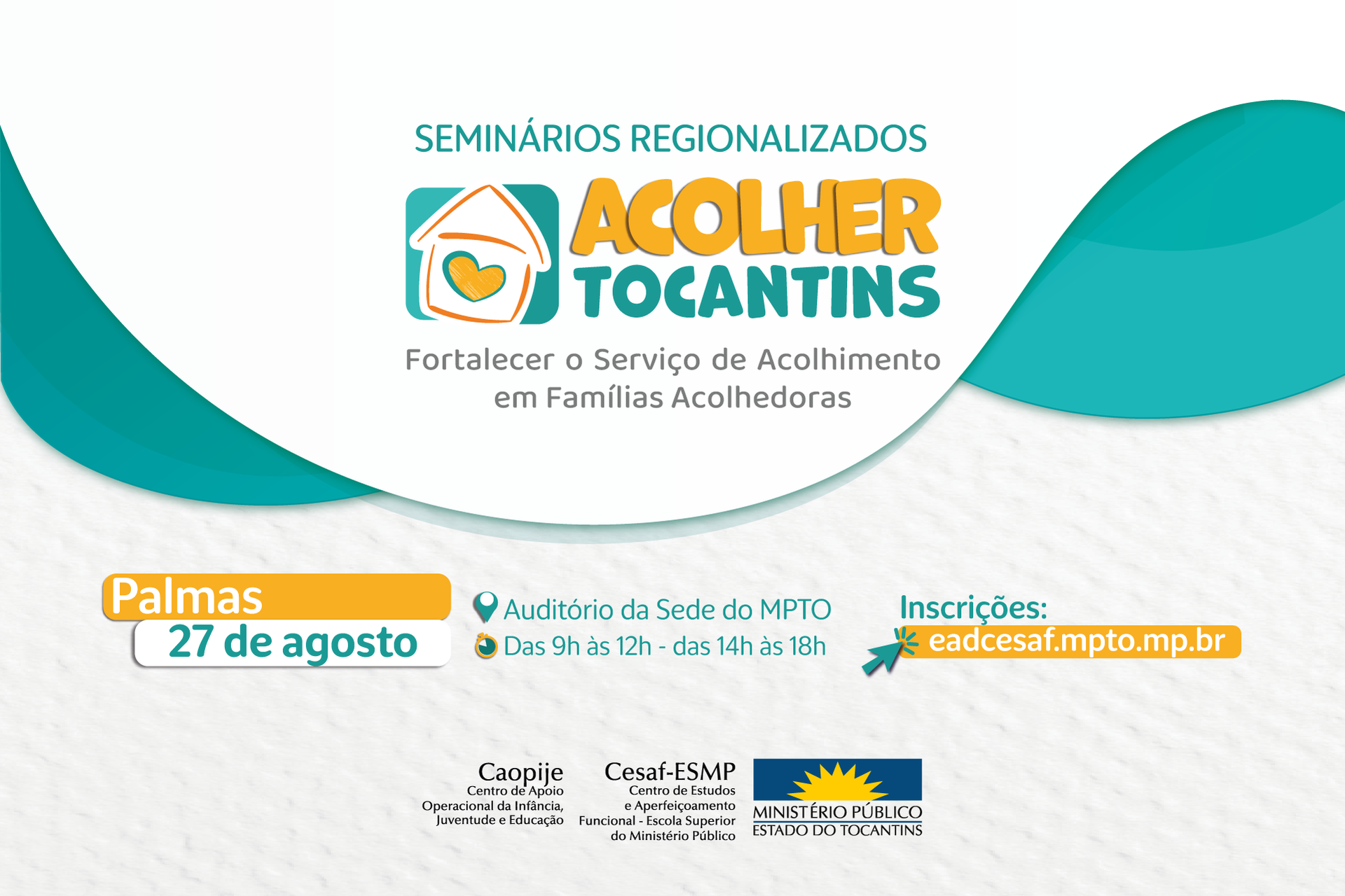 O evento, que acontecerá em Palmas no dia 27 de agosto, no auditório do Ministério Público do Tocantins (MPTO), das 9h às 12h e das 14h às 18h