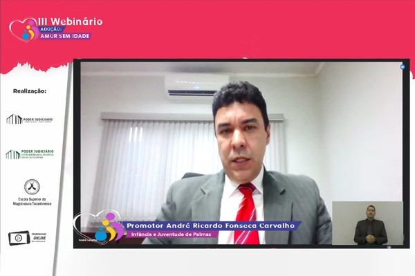 Promotor de Justiça André Ricardo Fonseca Carvalho durante webinário promovido pelo TJ